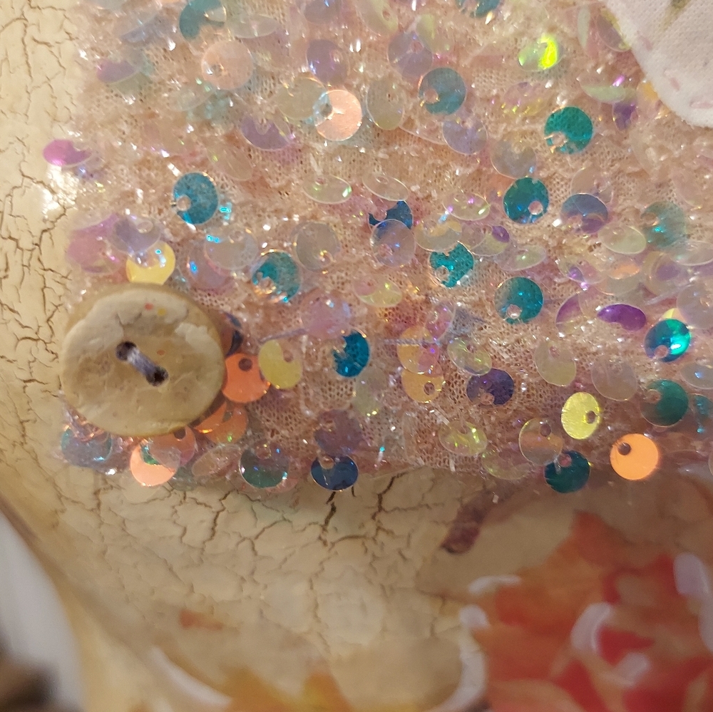 🪻JABOT 🪻Handcrafted/ Handsewn Sequin Necklace Adornment NWT One Of A Kind - Picture 13 of 13